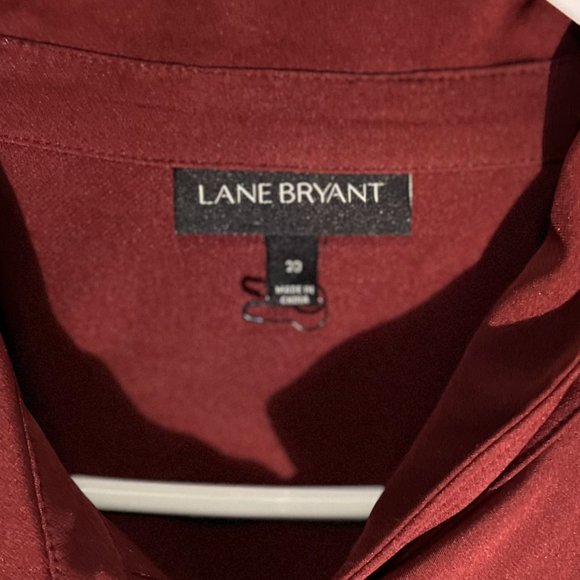Lane Bryant Long Sleeve Tie Waist Tunic | Size 20 | Burgundy - Picture 7 of 7